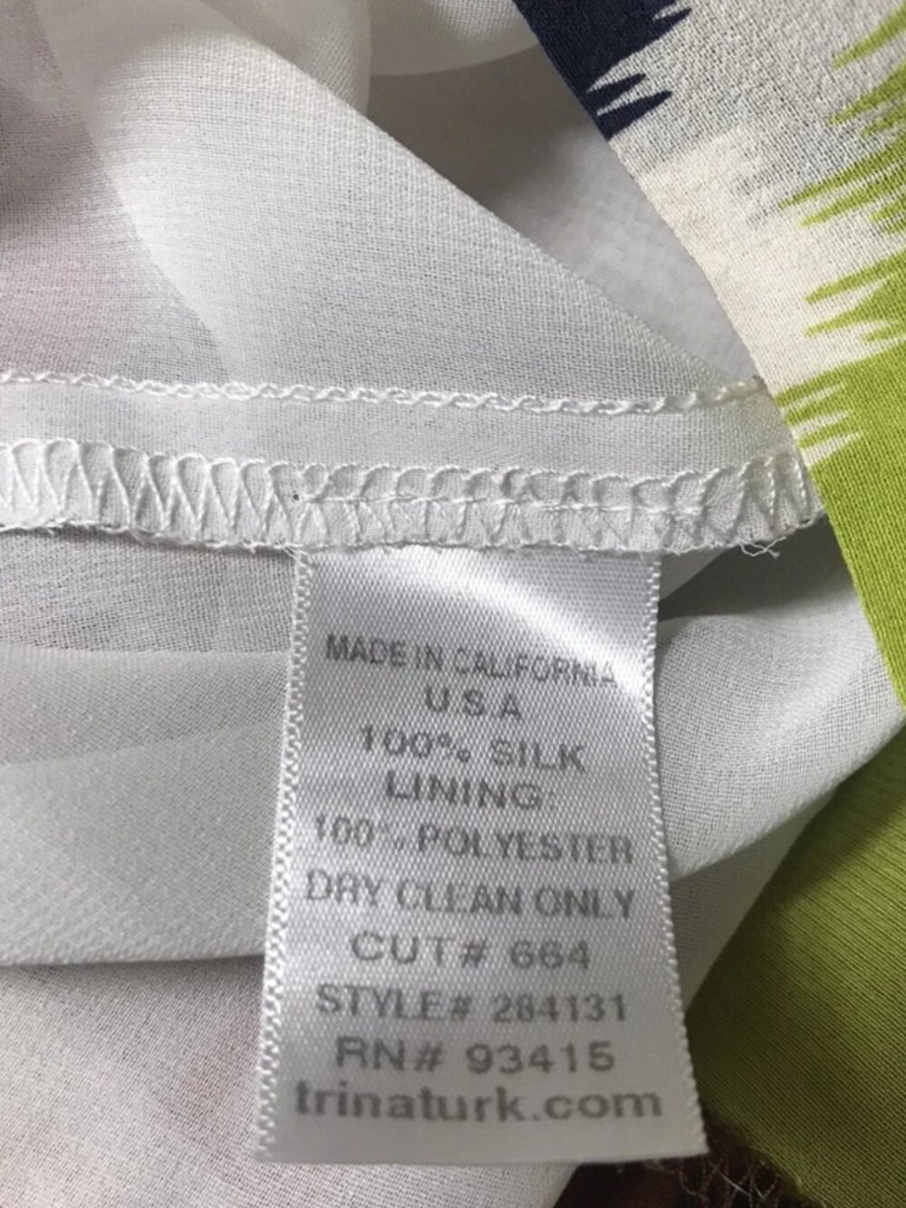 Trina Turk Los Angeles Silk Ikat Print Dress Multicolor Tie Waist Size 2 - Picture 6 of 6